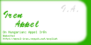iren appel business card