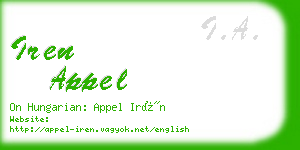 iren appel business card